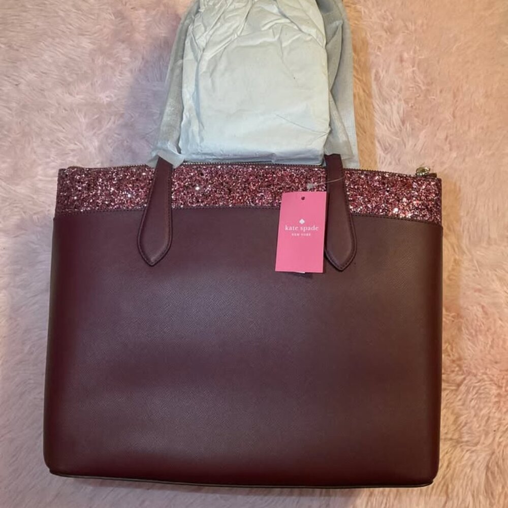 New Kate Spade New York Flash Glitter Tote Bag